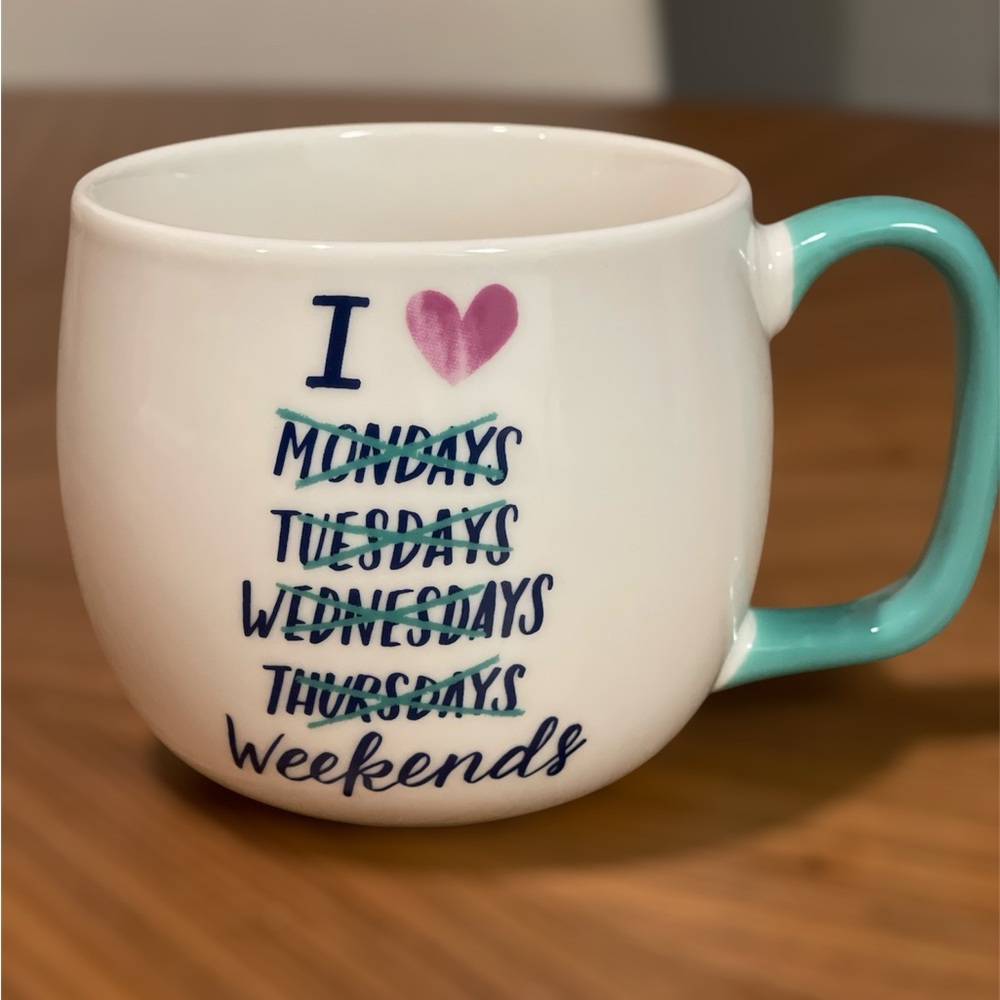 Threshold Porcelain I Heart Weekends Mug 16oz White/Green